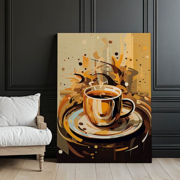 Coffee Time Coffee Time, 30x40 cm, guld aluminiumsramme, 230 gsm mat papir