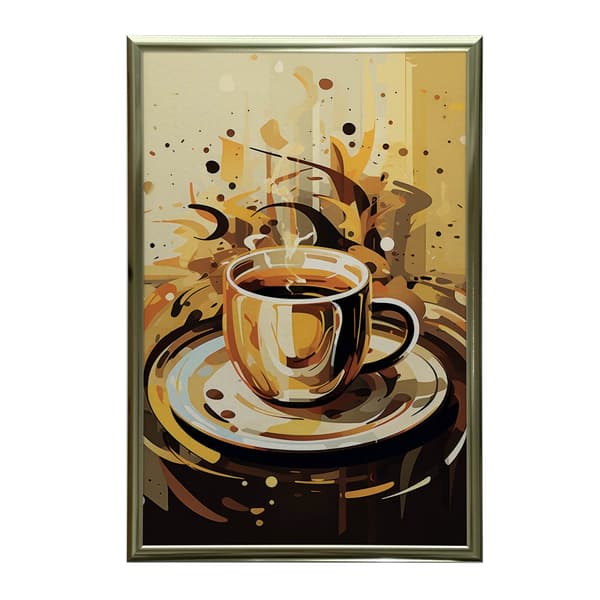 Coffee Time Coffee Time, 30x40 cm, guld aluminiumsramme, 230 gsm mat papir