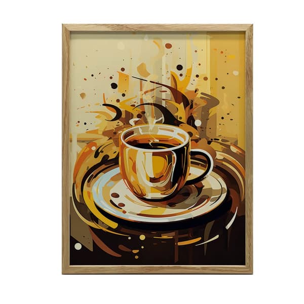 Coffee Time Coffee Time, 30x40 cm, guld aluminiumsramme, 230 gsm mat papir