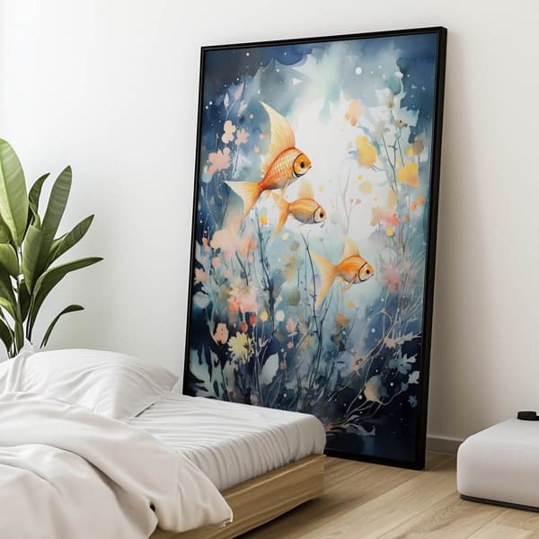 World of Underwater Delicacy World of Underwater Delicacy, 50x70 cm, guld aluminiumsramme, 230 gsm mat papir