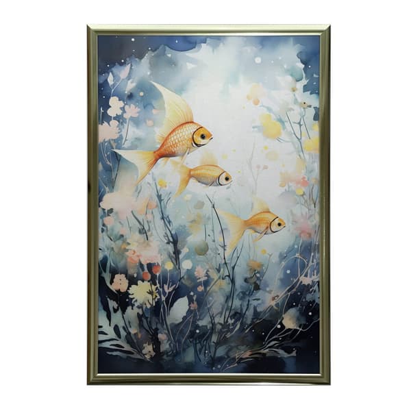 World of Underwater Delicacy World of Underwater Delicacy, 50x70 cm, guld aluminiumsramme, 230 gsm mat papir