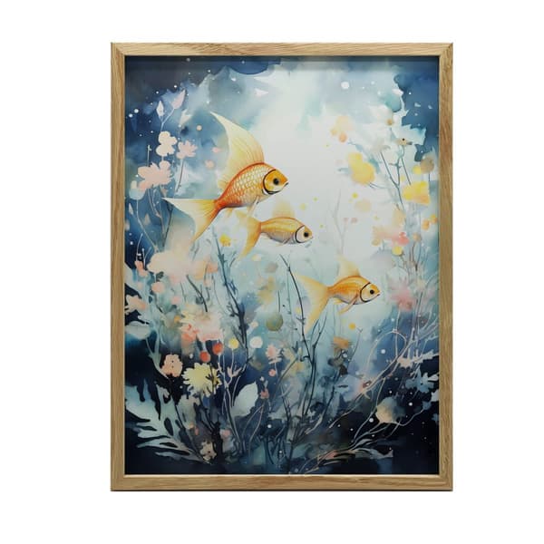 World of Underwater Delicacy World of Underwater Delicacy, 50x70 cm, guld aluminiumsramme, 230 gsm mat papir