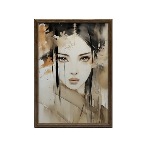 Ansigt af en smuk japansk kvinde Ansigt af en smuk japansk kvinde, 50x70 cm, uindrammet, 230 gsm mat papir