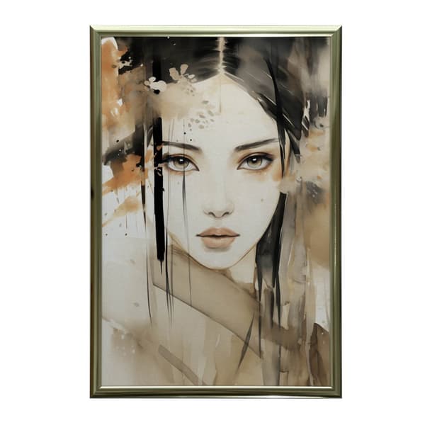 Ansigt af en smuk japansk kvinde Ansigt af en smuk japansk kvinde, 50x70 cm, uindrammet, 230 gsm mat papir