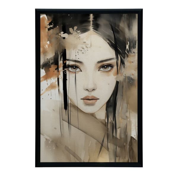 Ansigt af en smuk japansk kvinde Ansigt af en smuk japansk kvinde, 50x70 cm, uindrammet, 230 gsm mat papir