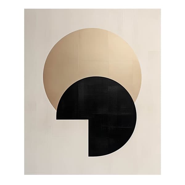 Golden Harmony: Black Space Golden Harmony: Black Space, 50x70 cm, uindrammet, premium lærred på båre