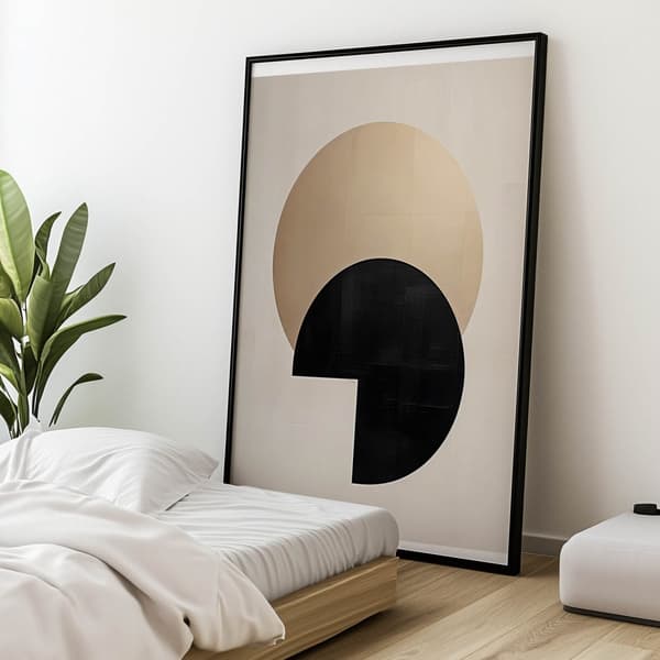 Golden Harmony: Black Space Golden Harmony: Black Space, 50x70 cm, uindrammet, premium lærred på båre