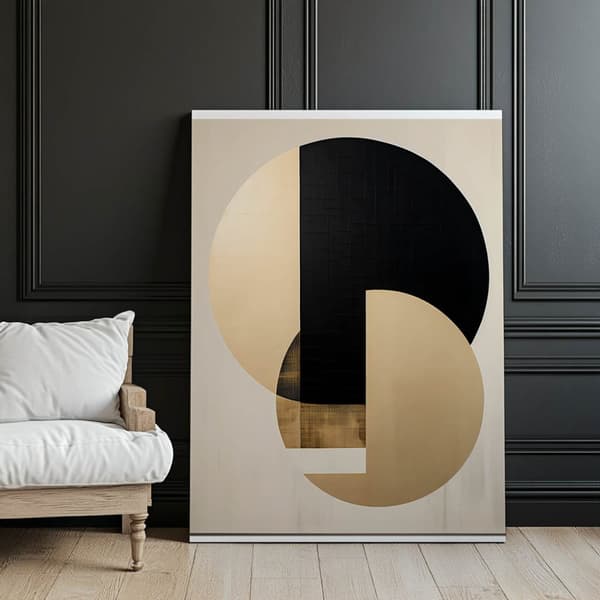 Interpenetrating Colors of Gold and Black Interpenetrating Colors of Gold and Black, 30x40 cm, guld aluminiumram, 230 gsm matt papper