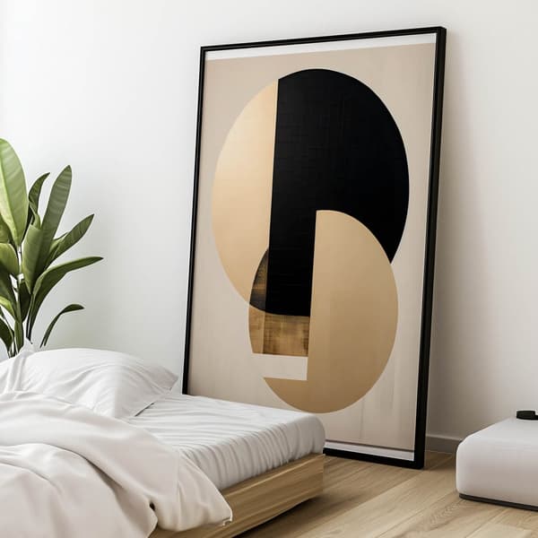 Interpenetrating Colors of Gold and Black Interpenetrating Colors of Gold and Black, 50x70 cm, uindrammet, premium lærred på båreramme
