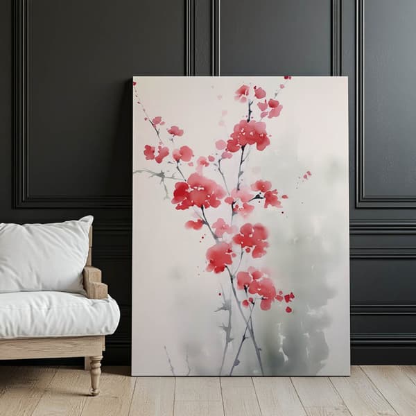 Spring Cherry Charm Spring Cherry Charm, 50x70 cm, stel af lys egetræstræ, 230 gsm mat papir