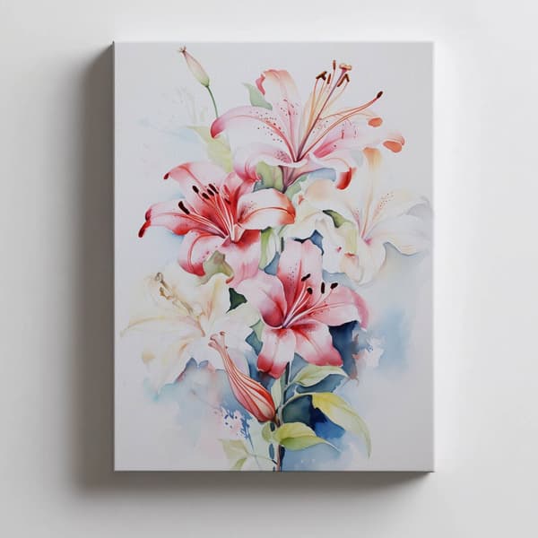 Lilies: The Delicacy of Spring Lilies: The Delicacy of Spring, 40x50 cm, sort aluminiumsramme, 230 gsm mat papir