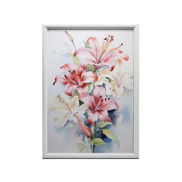 Lilies: The Delicacy of Spring Lilies: The Delicacy of Spring, 40x50 cm, sort aluminiumsramme, 230 gsm mat papir