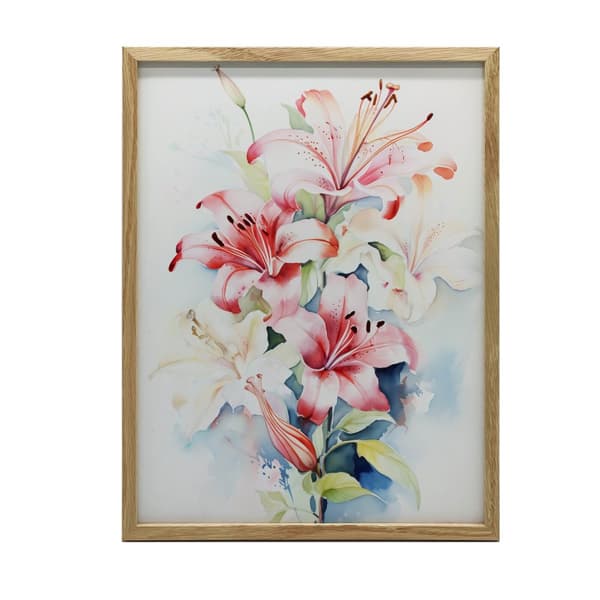 Lilies: The Delicacy of Spring Lilies: The Delicacy of Spring, 70x100 cm, lys egetræsramme, 230 gsm mat papir