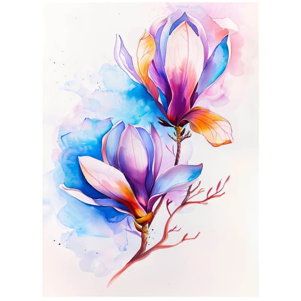 Magnolia Colour Explosion Magnolia Colour Explosion, 50x70 cm, lys egetræsramme, 230 gsm mat papir