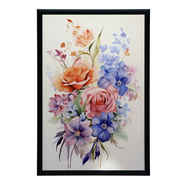 Eterisk trädgårdsbukett Eterisk trädgårdsbukett, 50x70 cm, ljus ekträram, 230 gsm matt papper