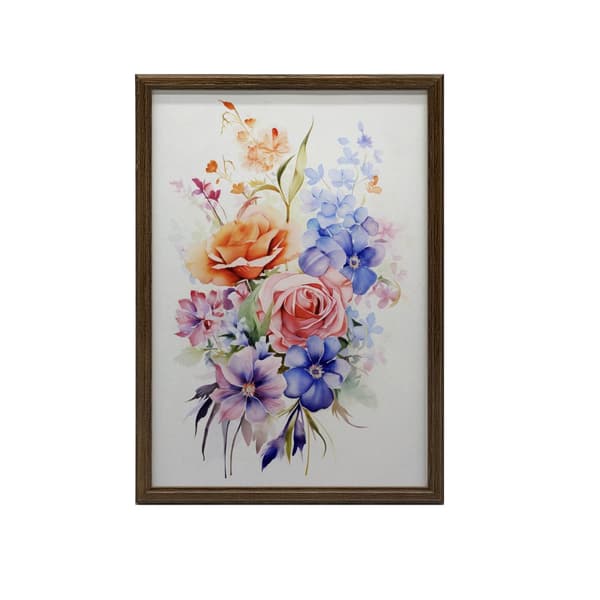 Eterisk trädgårdsbukett Eterisk trädgårdsbukett, 50x70 cm, ljus ekträram, 230 gsm matt papper