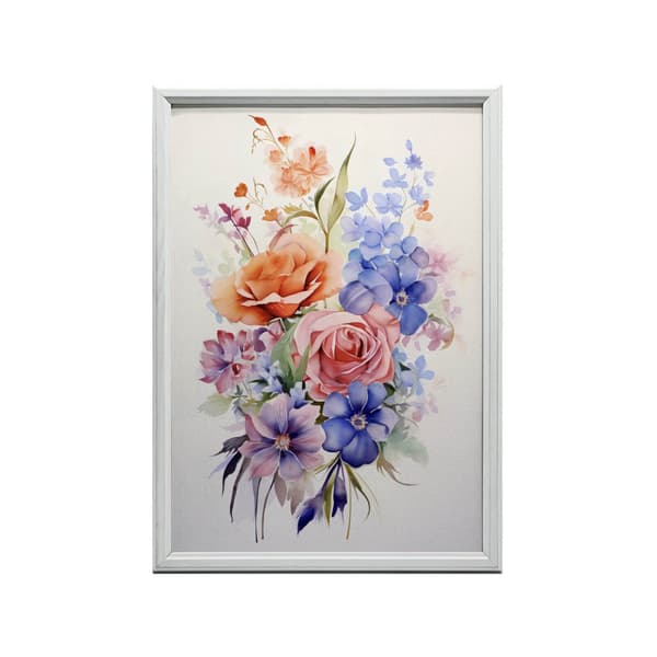 Eterisk trädgårdsbukett Eterisk trädgårdsbukett, 50x70 cm, ljus ekträram, 230 gsm matt papper