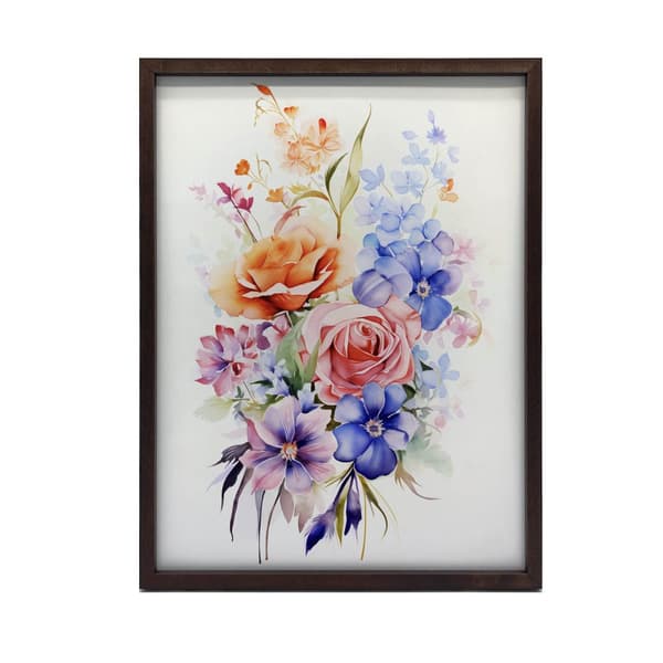 Eterisk trädgårdsbukett Eterisk trädgårdsbukett, 50x70 cm, ljus ekträram, 230 gsm matt papper