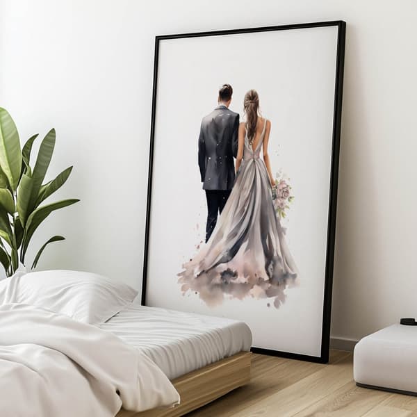 Walking Towards Love Walking Towards Love, 70x100 cm, mørkebrun træramme, 230 gsm mat papir