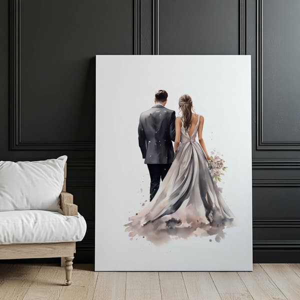Walking Towards Love Walking Towards Love, 70x100 cm, mørkebrun træramme, 230 gsm mat papir