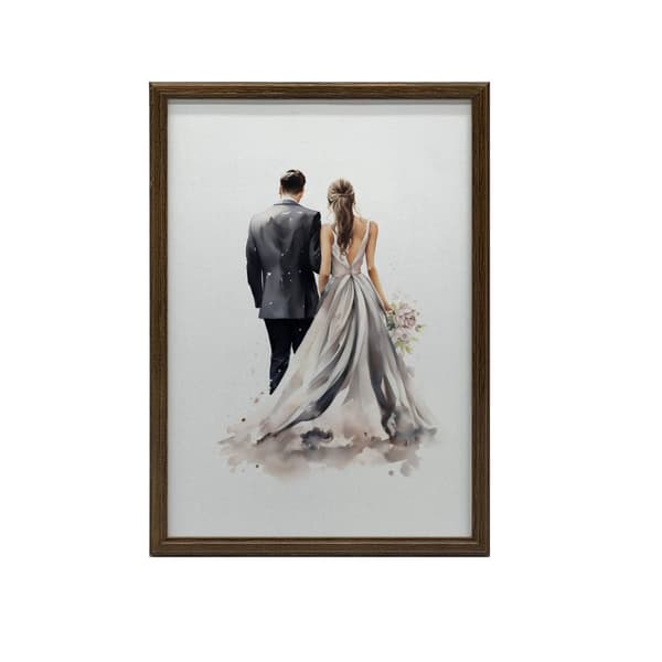 Walking Towards Love Walking Towards Love, 70x100 cm, mørkebrun træramme, 230 gsm mat papir