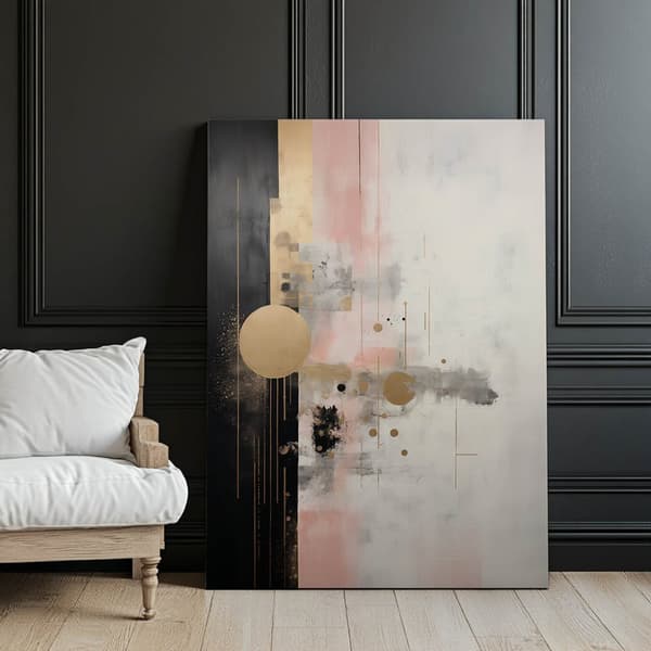 Minimalistisk harmoni af farver Minimalistisk harmoni af farver, 50x70 cm, guld aluminiumsramme, 230 gsm mat papir