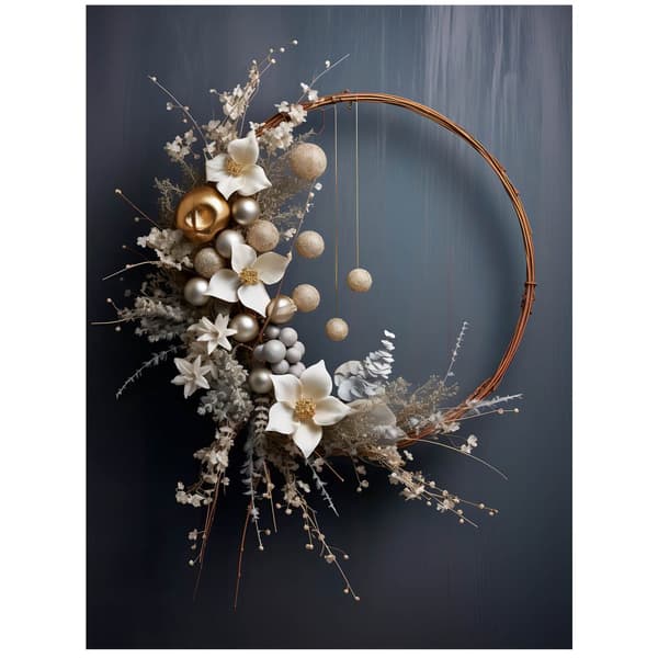 Magic Christmas Wreath Magic Christmas Wreath, 50x70 cm, sort aluminiumsramme, 230 gsm mat papir