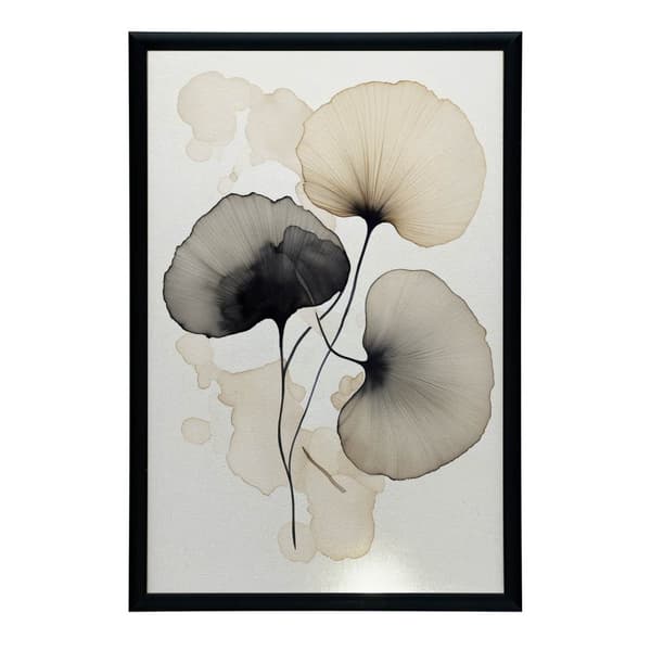 Ginkgo Poetry: Three Leaves Ginkgo Poetry: Three Leaves, 50x70 cm, oinramad, premiumduk på bårram