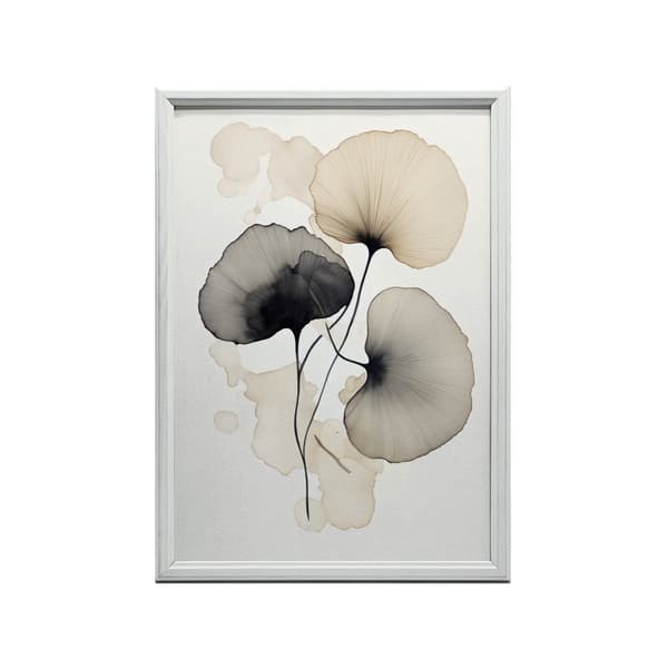 Ginkgo Poetry: Three Leaves Ginkgo Poetry: Three Leaves, 50x70 cm, oinramad, premiumduk på bårram