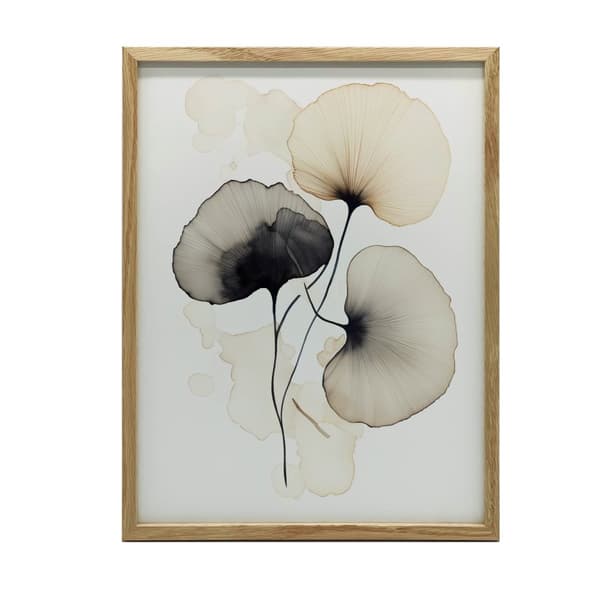 Ginkgo Poetry: Three Leaves Ginkgo Poetry: Three Leaves, 50x70 cm, oinramad, premiumduk på bårram