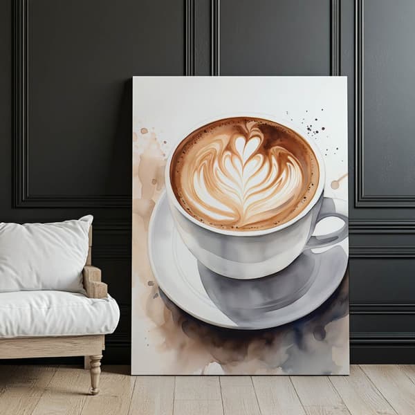 Elegant Style -kahvi Tyylikäs kahvi, 60x90 cm, musta alumiinirunko, 230 gsm mattapaperi