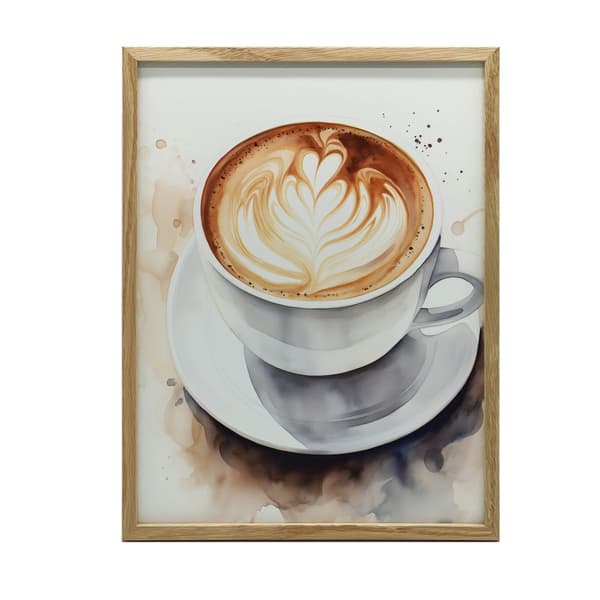 Kaffe i elegant stil Kaffe i elegant stil, 70x100 cm, lys egetræsramme, 230 gsm mat papir