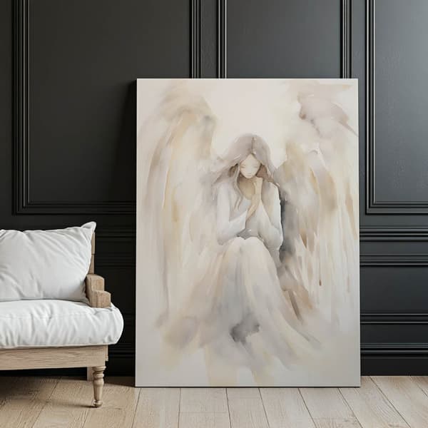 Fredens engel Fredens engel, 50x70 cm, lys egetræsramme, 230 gsm mat papir
