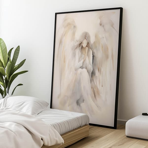 Fredens engel Fredens engel, 50x70 cm, uindrammet, premium lærred på båre