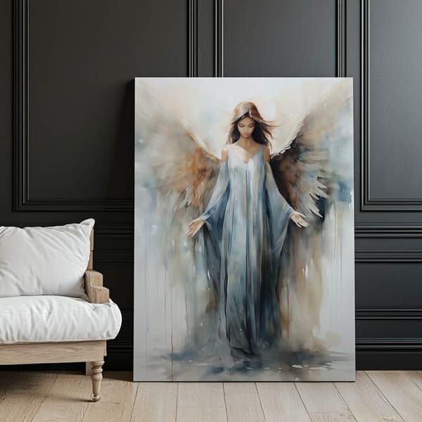 Spiritual Charm of the Blue Angel Spiritual Charm of the Blue Angel, 70x100 cm, lys egetræsramme, 230 gsm mat papir