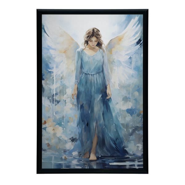 Blue Beauty: Angel Watercolor Blue Beauty: Angel Watercolor, 70x100 cm, guld aluminiumram, 230 gsm matt papper