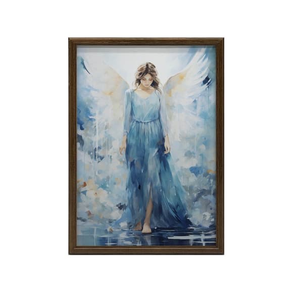 Blue Beauty: Angel Watercolor Blue Beauty: Angel Watercolor, 70x100 cm, guld aluminiumram, 230 gsm matt papper