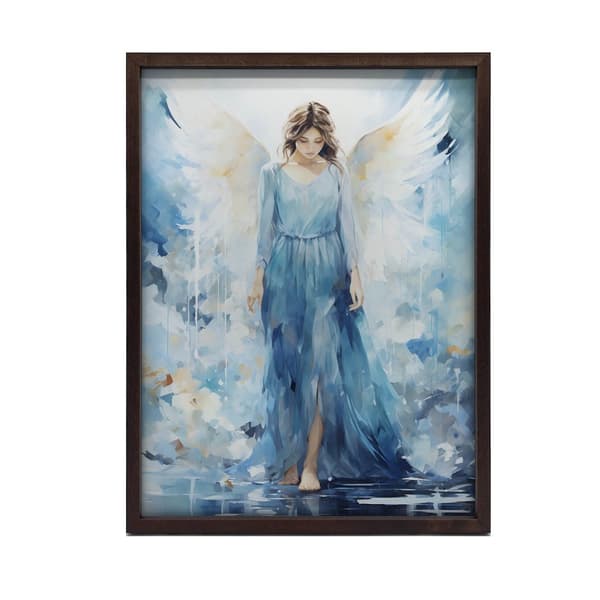 Blue Beauty: Angel Watercolor Blue Beauty: Angel Watercolor, 70x100 cm, guld aluminiumram, 230 gsm matt papper
