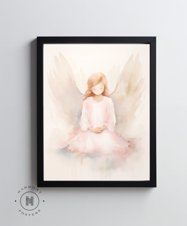 Heavenly Guardian Heavenly Guardian, 30x40 cm, sort aluminiumsramme, 230 gsm mat papir