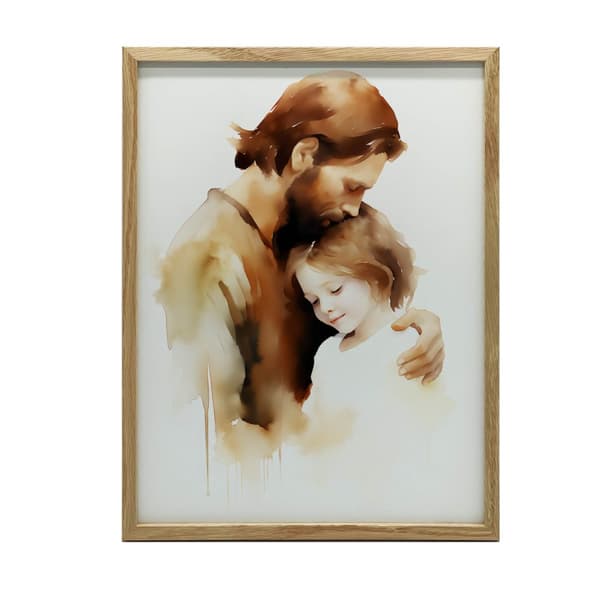 Safe Arms - Jesus with Little Boy Safe Arms - Jesus with Little Boy, 30x40 cm, uindrammet, 230 gsm mat papir