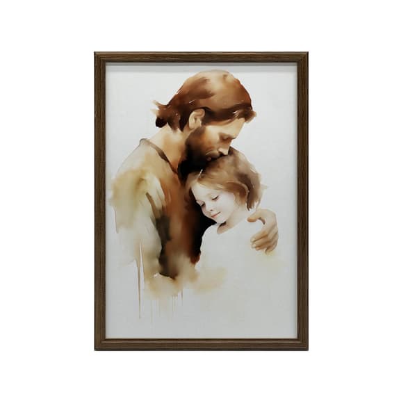 Safe Arms - Jesus with Little Boy Safe Arms - Jesus with Little Boy, 60x90 cm, guld aluminiumram, 230 gsm matt papper