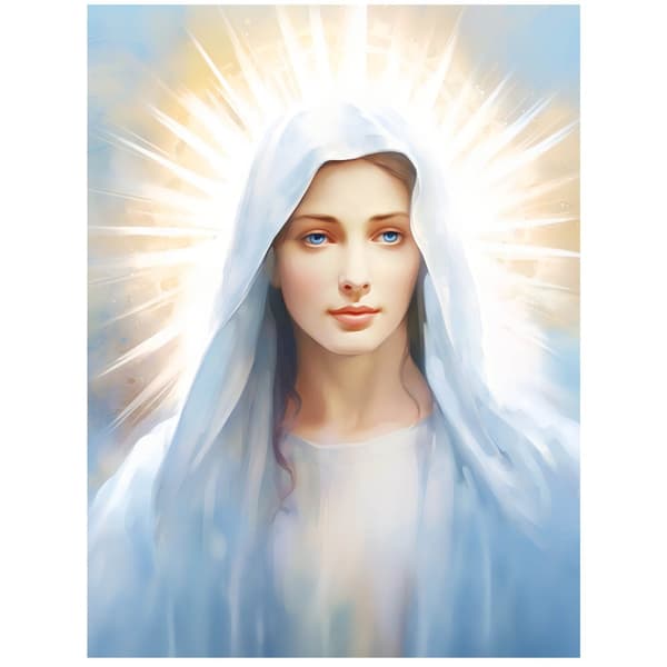 Light of Mary Light of Mary, 30x40 cm, mørkebrun træramme, 230 gsm mat papir