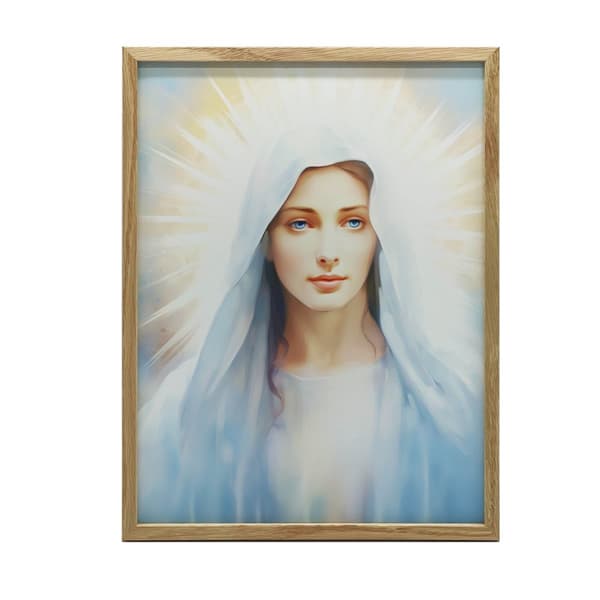 Light of Mary Light of Mary, 30x40 cm, mørkebrun træramme, 230 gsm mat papir