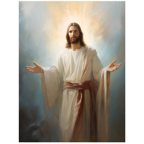 Light of Hope - Jesus Light of Hope - Jesus, 30x40 cm, mørkebrun træramme, 230 gsm mat papir
