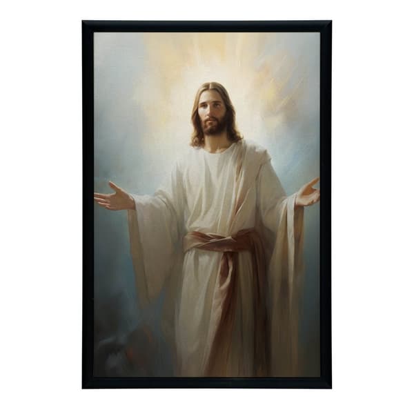 Light of Hope - Jesus Light of Hope - Jesus, 30x40 cm, mørkebrun træramme, 230 gsm mat papir