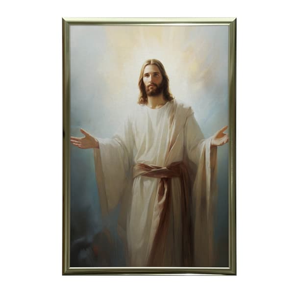 Light of Hope - Jesus Light of Hope - Jesus, 30x40 cm, mørkebrun træramme, 230 gsm mat papir