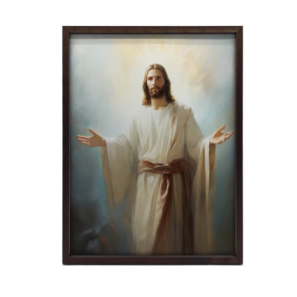 Light of Hope - Jesus Light of Hope - Jesus, 30x40 cm, mørkebrun træramme, 230 gsm mat papir