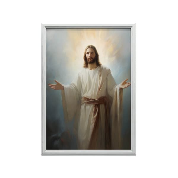 Light of Hope - Jesus Light of Hope - Jesus, 70x100 cm, guld aluminiumsramme, 230 gsm mat papir