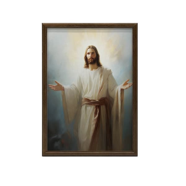 Light of Hope - Jesus Light of Hope - Jesus, 70x100 cm, lys egetræsramme, 230 gsm mat papir