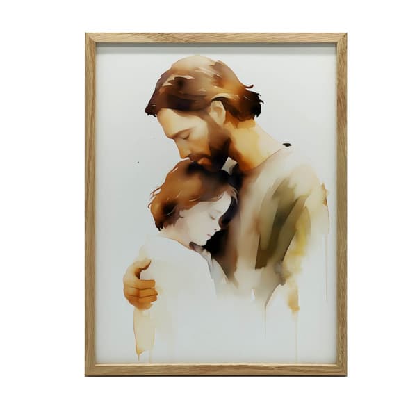 Divine Love - Jesus Hugging a Boy Divine Love - Jesus Hugging a Boy, 60x90 cm, guld aluminiumram, 230 gsm matt papper
